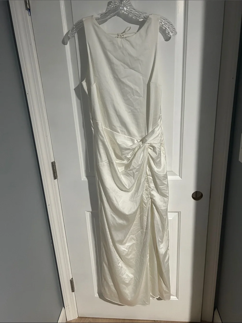 Abercrombie & Fitch Ivory Satin Maxi Dress